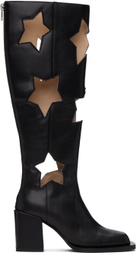 ANDREJ GRONAU SSENSE Exclusive Black Star Cut Boots
