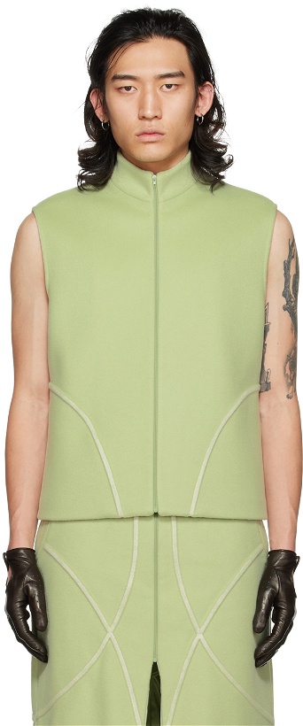 Photo: YULONG XIA SSENSE Exclusive Green Waistcoat Vest