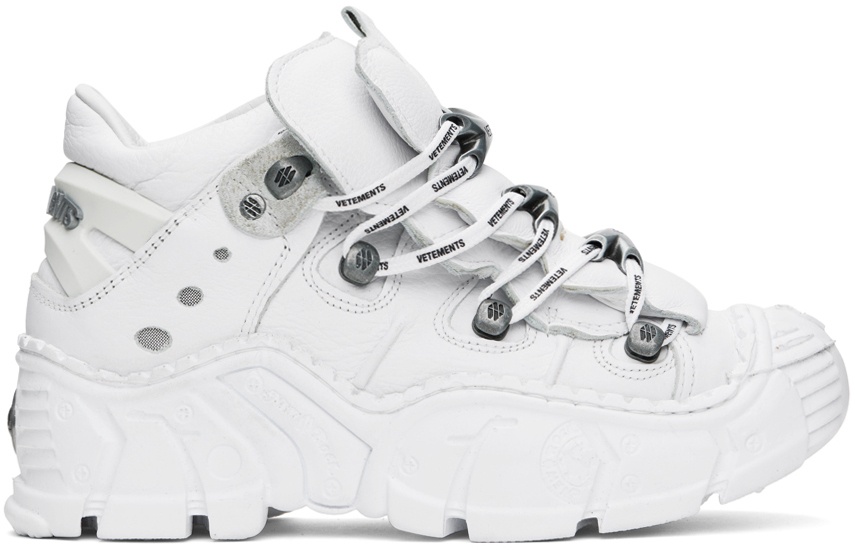 Vetements Printed Canvas High-top Sneakers In White EU 40