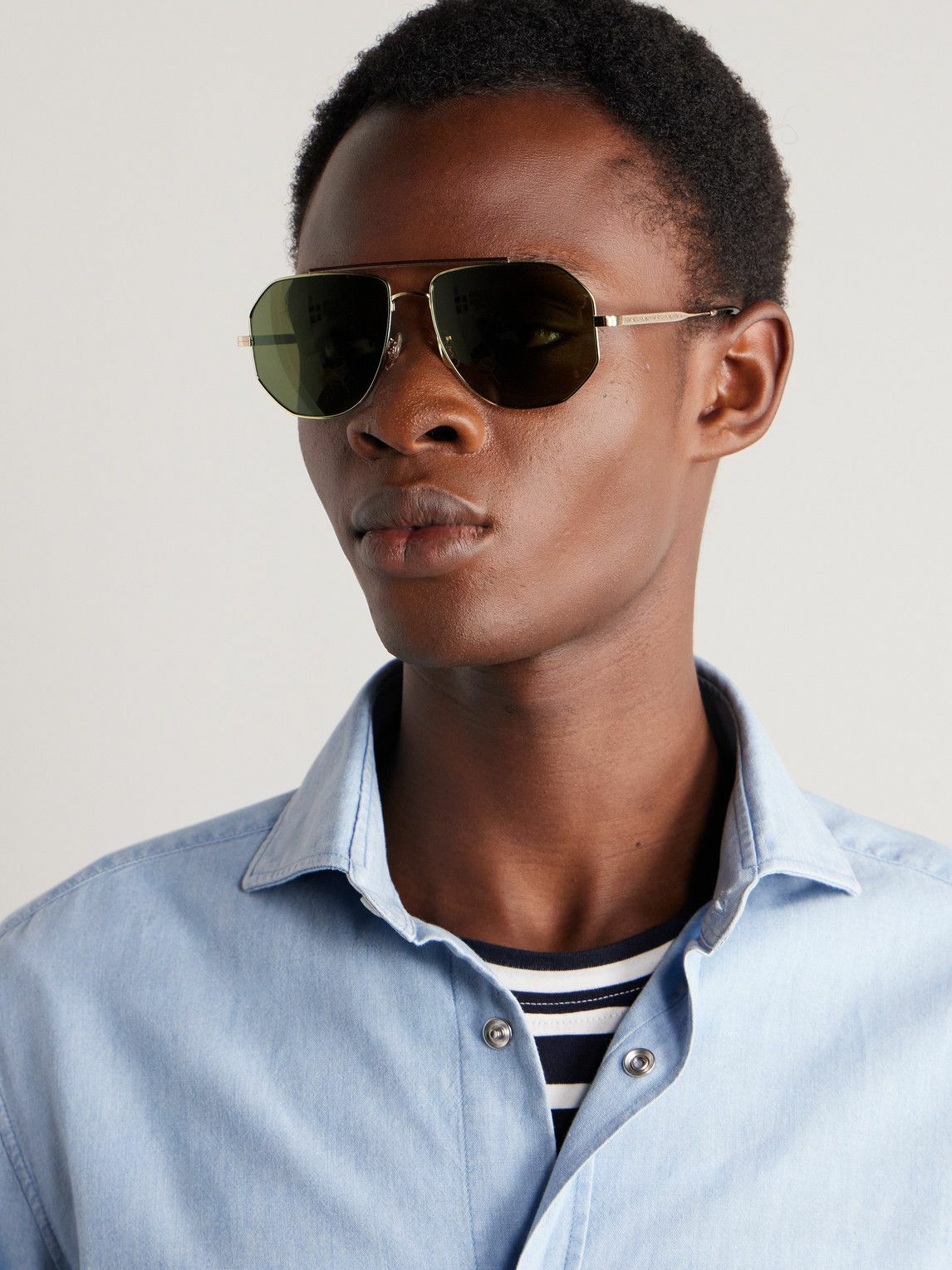 Brunello Cucinelli - Oliver Peoples Aviator-Style Gold-Tone  display picture 1
