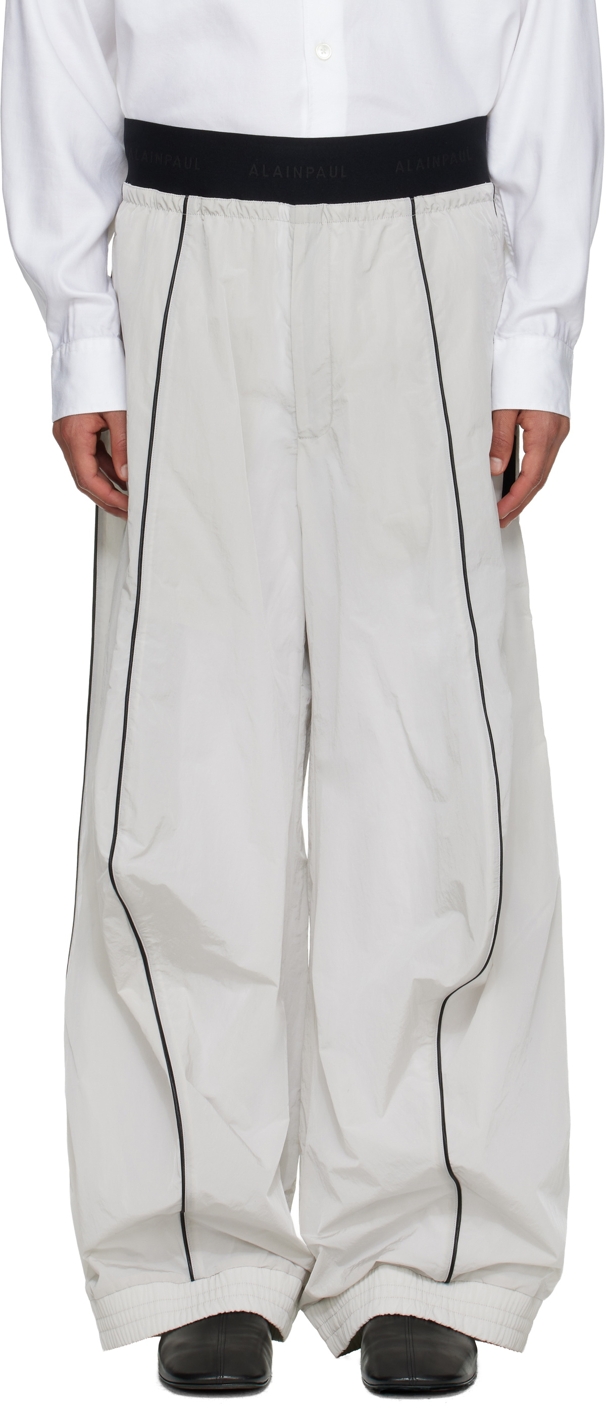 ALAINPAUL Grey Knee Shape Track Pants