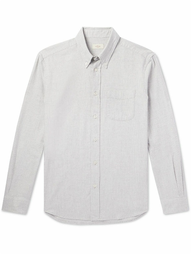 Photo: Altea - Ivy Button-Down Collar Houndstooth Cotton-Flannel Shirt - Gray