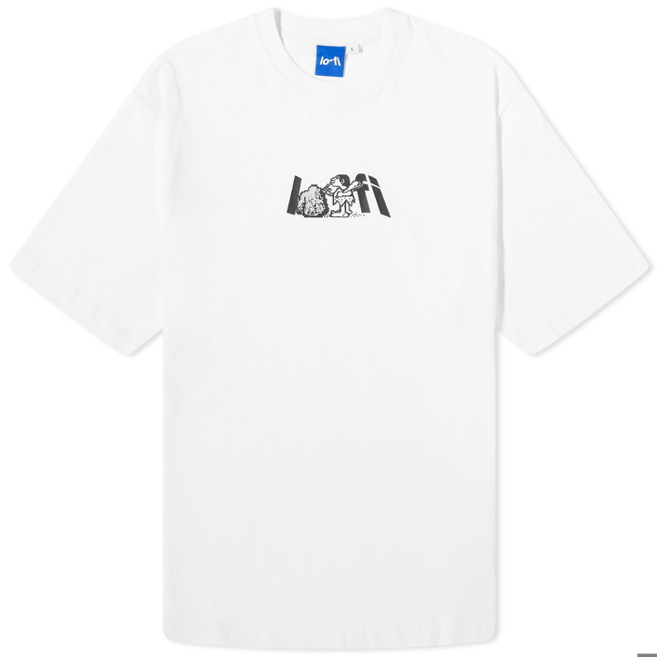 Photo: Lo-Fi Men's Stone Logo T-Shirt in White