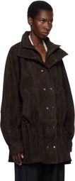 Magda Butrym Brown Cinched Leather Jacket