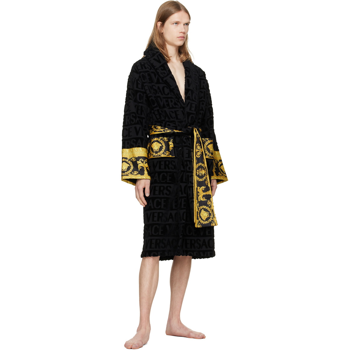 Versace Black 'I Heart Baroque' Bathrobe