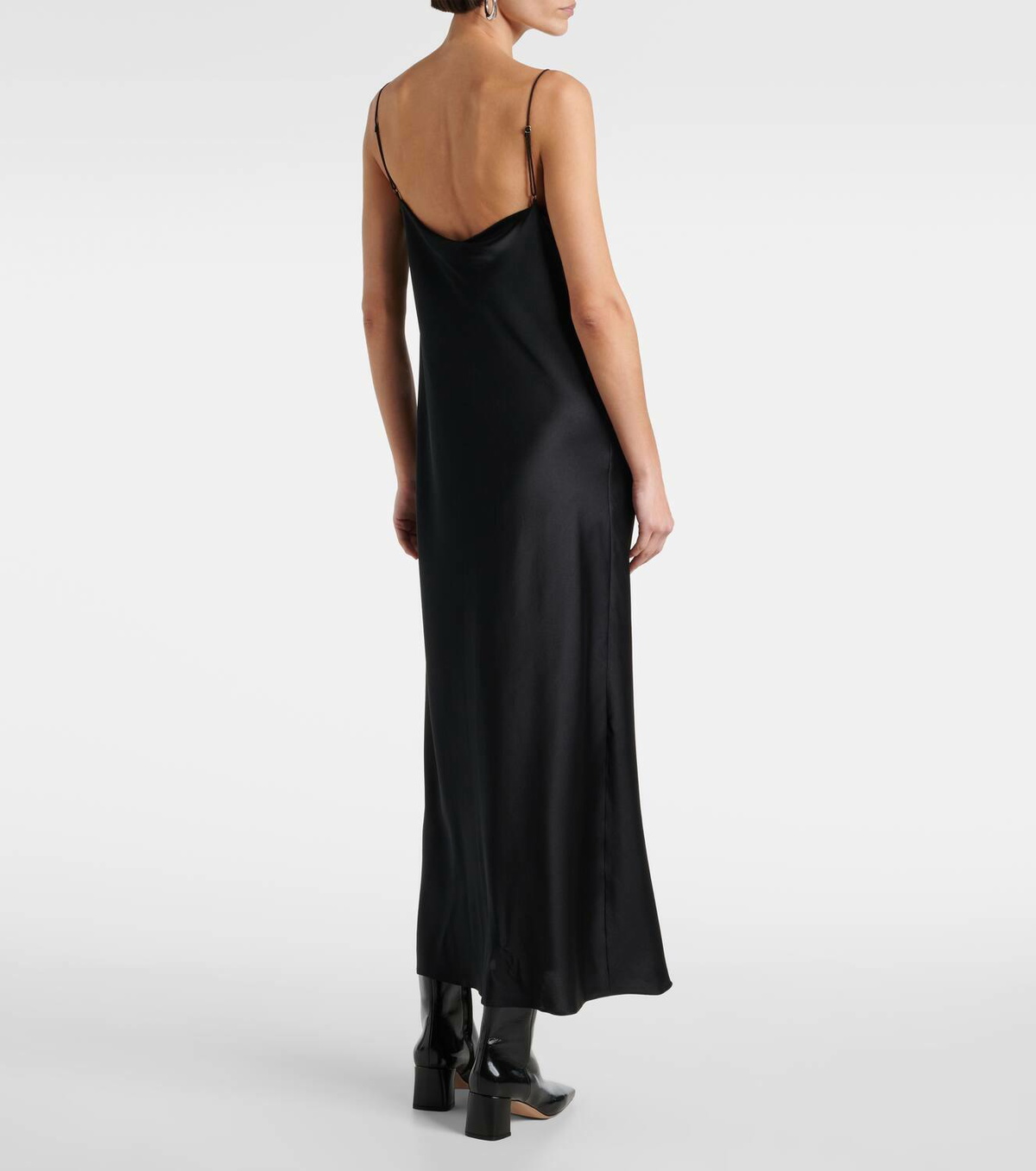 Emerald Satin Silk Camilla And Marc Bowery Slip Dress Green ASOS DESIGN  Satin Cami Slip Maxi