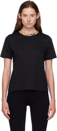 Burberry Black Check Trim Cotton T-shirt