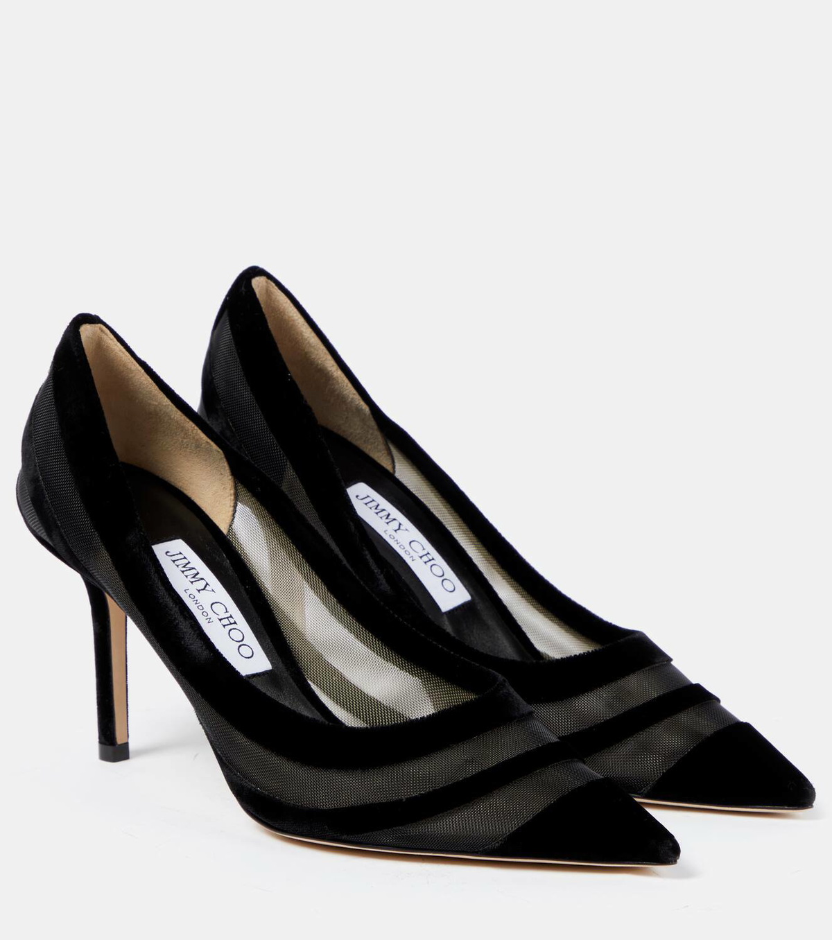 Jimmy Choo Love 85 velvet and mesh pumps Jimmy Choo