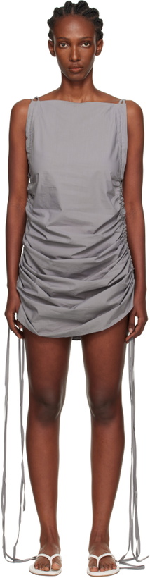 Photo: Baserange Gray Pictorial Strap Midi Dress