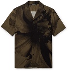 Neil Barrett - Camp-Collar Printed Voile Shirt - Army green