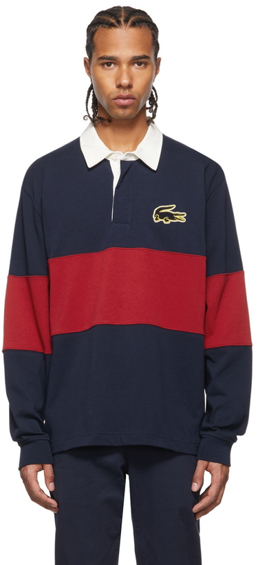 Photo: Lacoste Navy Cornelly Colorblock Long Sleeve Polo