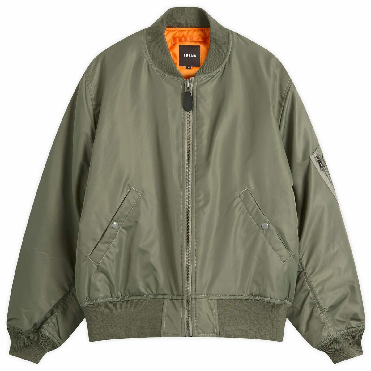 BEAMS Men's MA1 Jacket in Olive Beams Boy