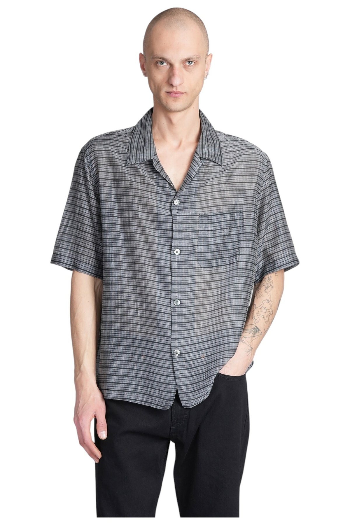 Our Legacy Heusen Shirt In Grey Cotton Our Legacy