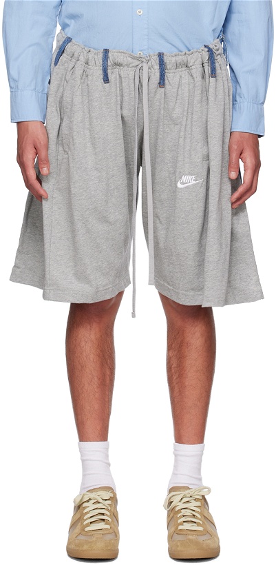 Photo: Bless Gray & Blue Overjogging Shorts