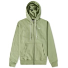 Nike Men's Solo Swoosh Fleece Full Zip Hoody in Oil Green/White