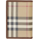 Burberry Beige Check Folding Card Holder