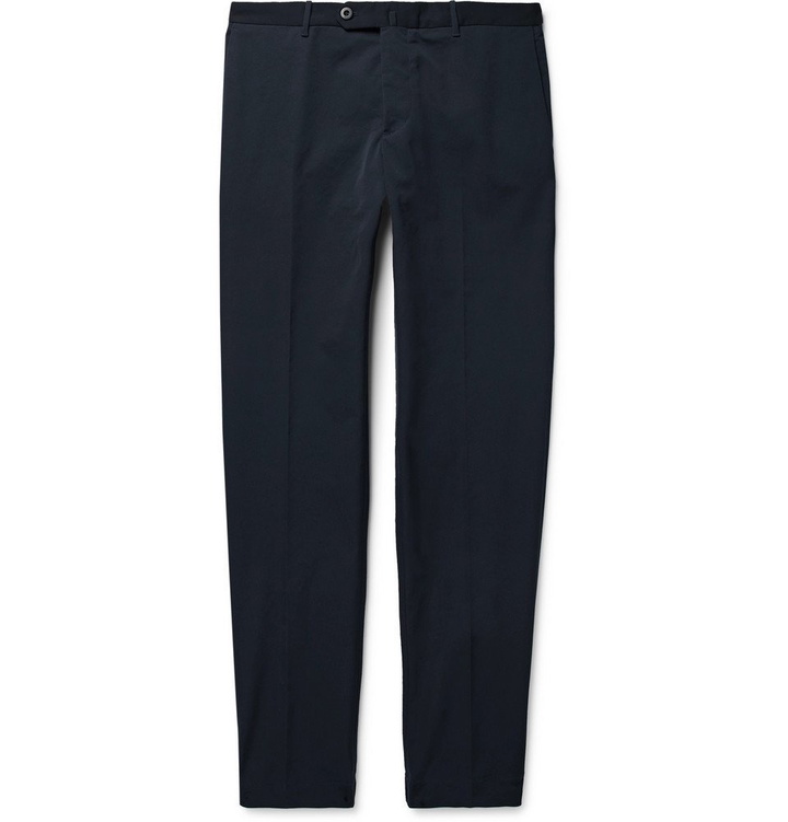 Photo: Incotex - Urban Traveller Navy Slim-Fit Tech-Twill Trousers - Navy