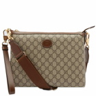 Gucci Men's GG Supreme Shoulder Bag in Beige