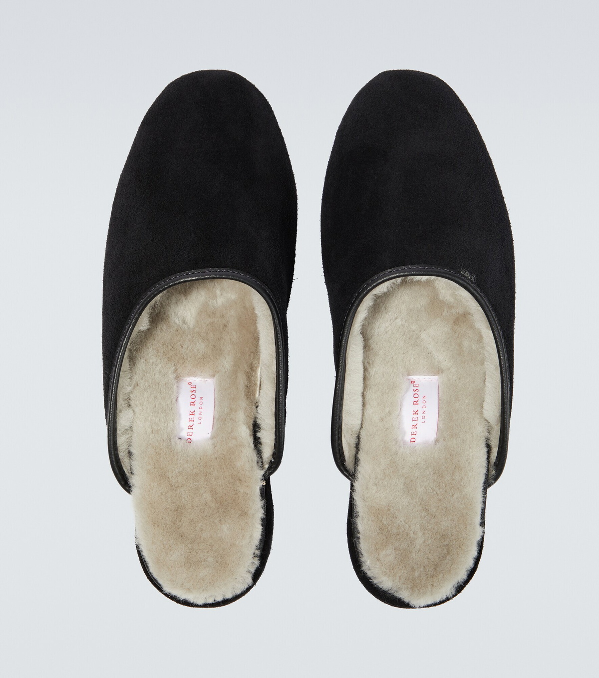 Derek Rose - Douglas suede and shearling slippers