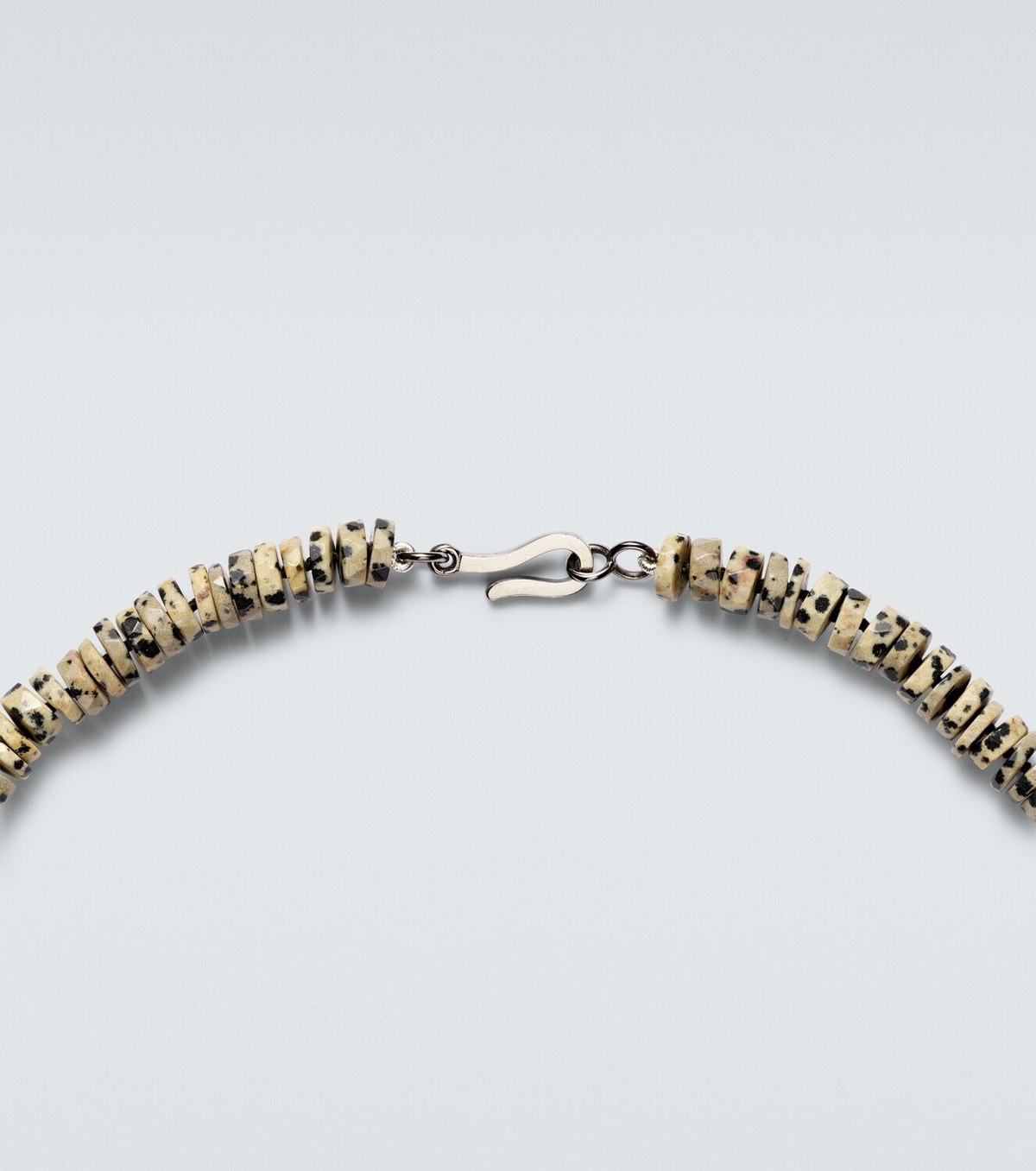 Ileana Makri 9kt white gold beaded necklace with quartzes and turquoises