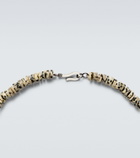 Ileana Makri 9kt white gold beaded necklace with quartzes and turquoises