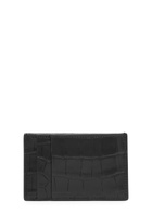Alexander Mcqueen Skull Crocodile-effect Leather Card Holder - Black - One Size
