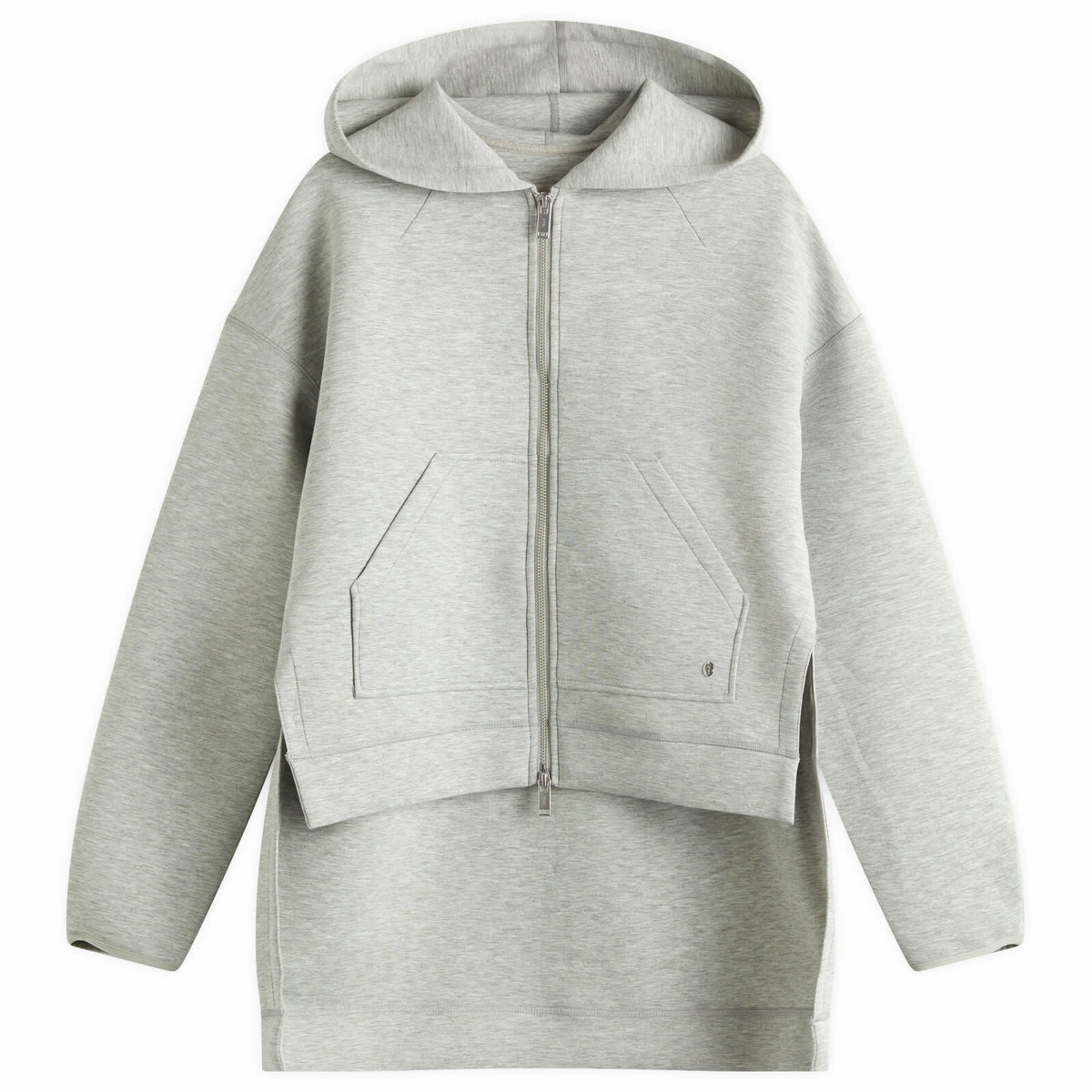 STEL Women's Split Hem Hoodie in Grey Melange