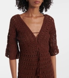 Anna Kosturova Marissa cotton crochet midi dress