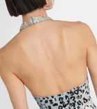 Miss Sohee Leopard-print halterneck minidress