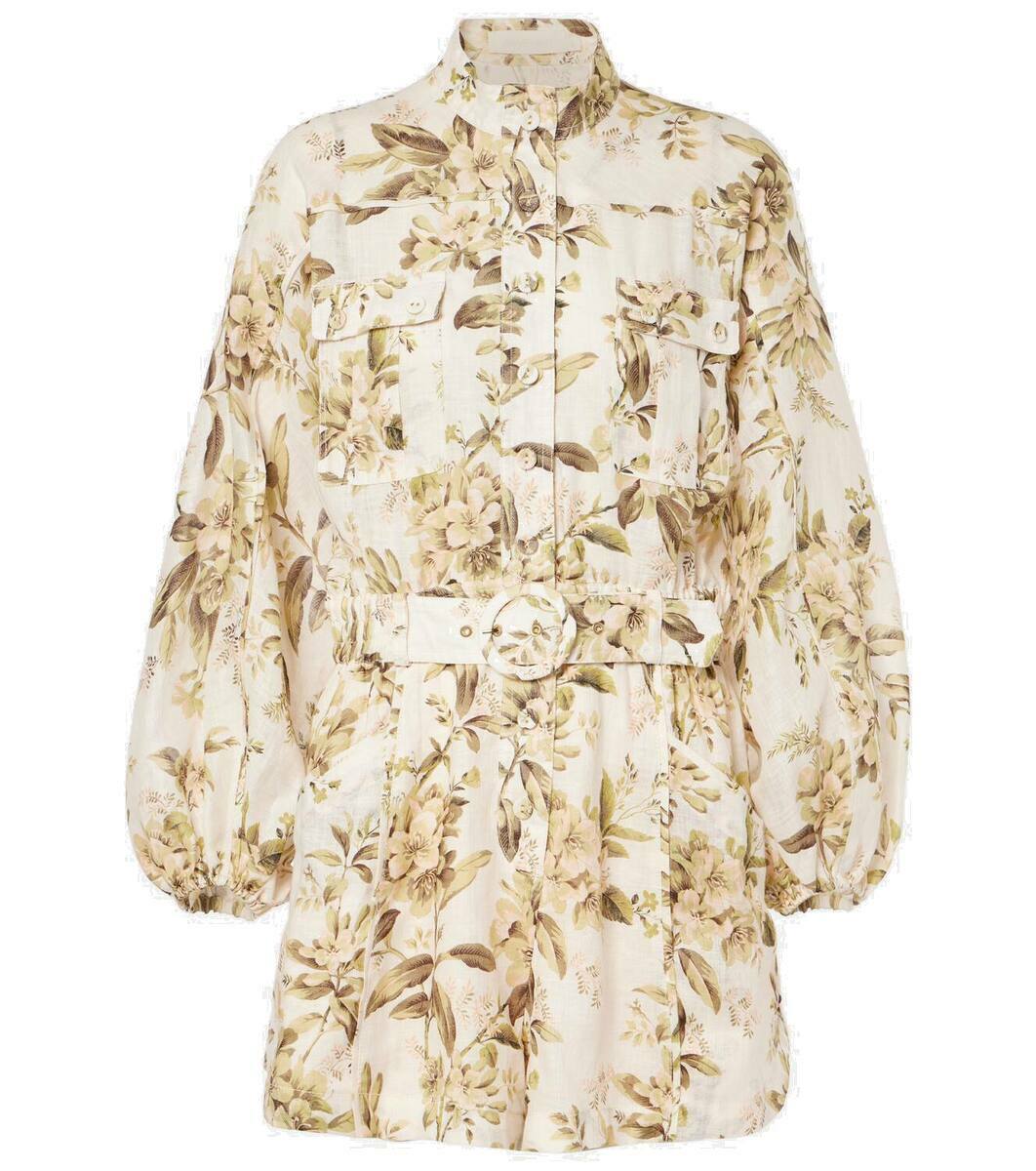 Zimmermann Floral belted linen jumpsuit Zimmermann