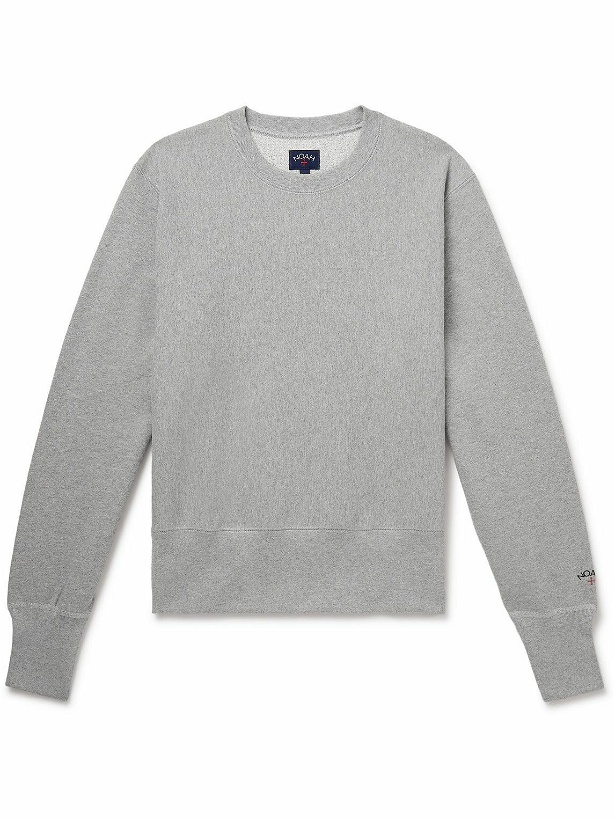 Photo: Noah - Logo-Embroidered Cotton-Jersey Sweatshirt - Gray