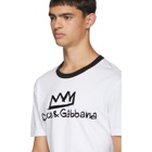Dolce and Gabbana White Flocked Logo T-Shirt