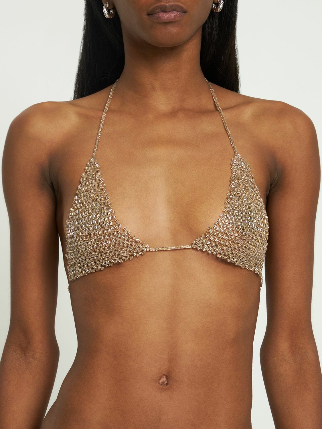 ZIAH Beaded Triangle Bikini Top