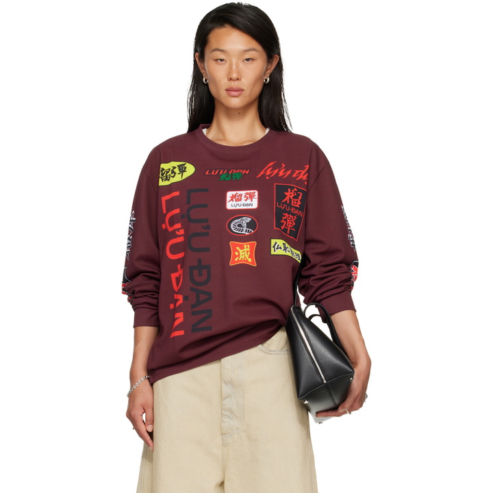 Photo: LU'U DAN Burgundy Oversized Long Sleeve T-shirt