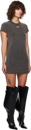alexanderwang.t Gray Blade Logo-Embossed Minidress