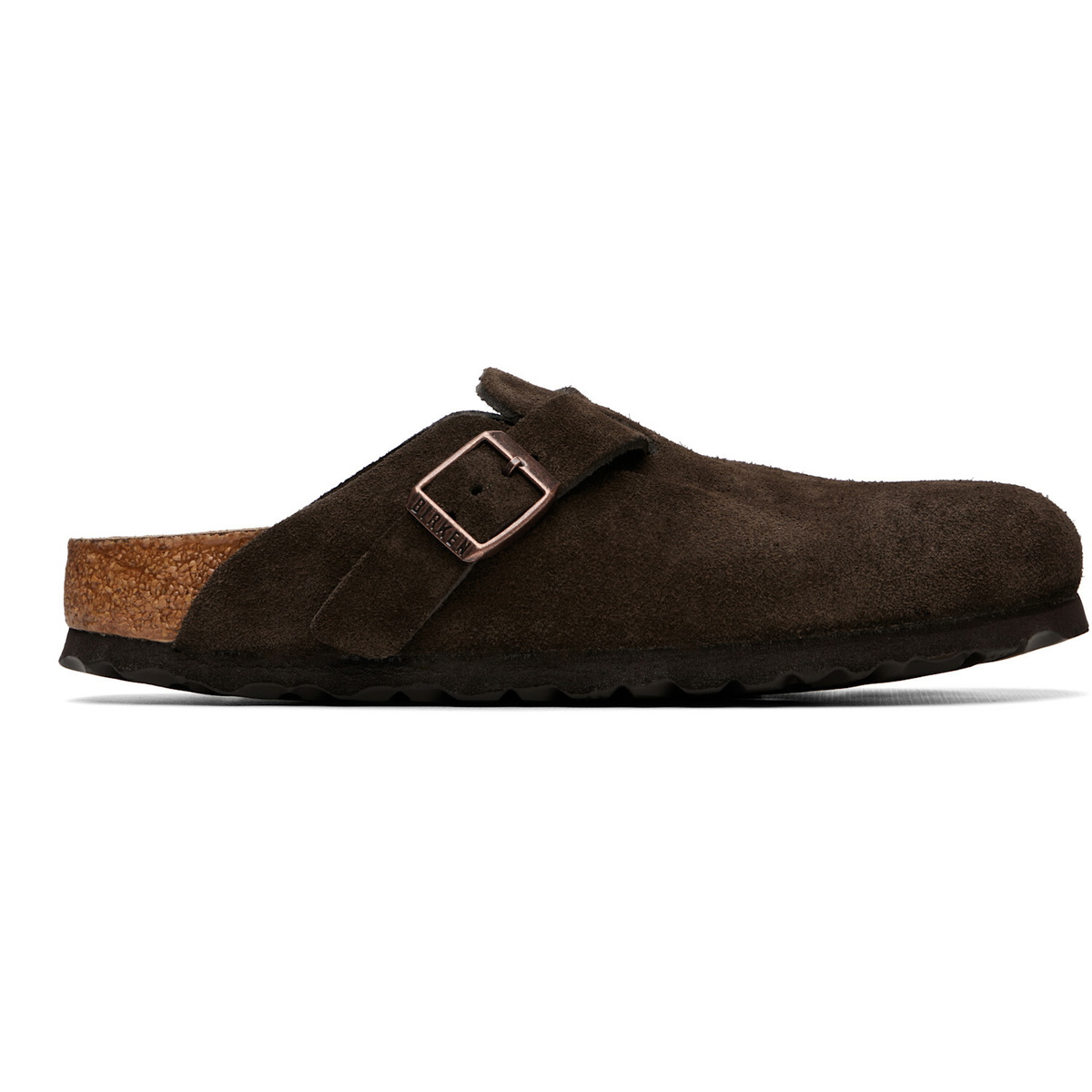 Birkenstock Brown Narrow Boston Soft Footbed Suede Leather Loafers