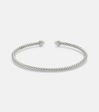 David Yurman Micro Cable Flex® sterling silver and 14kt gold cuff bracelet with diamonds