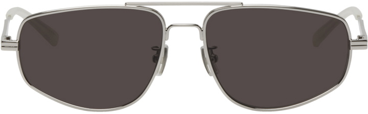 Photo: Bottega Veneta Silver Navigator Sunglasses