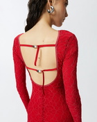 Pinko Fitted Lace Dress With Open Back Salsa Red