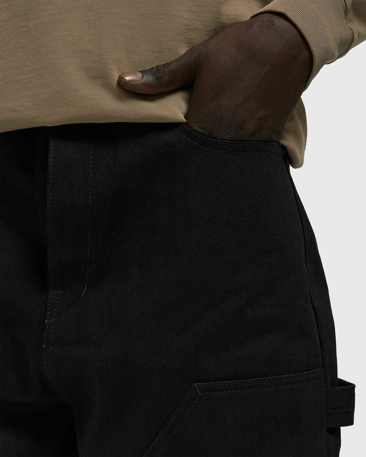 Rick Owens STROBE DOUBLE KNEE Black Mens Casual Pant Rick Owens