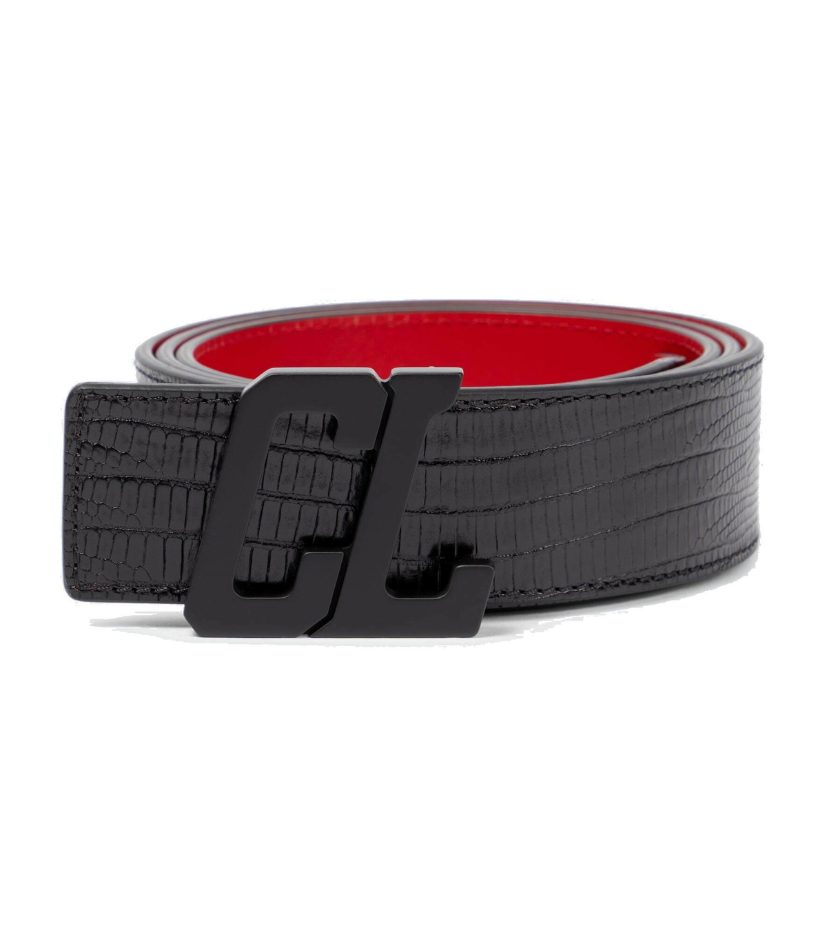 Christian Louboutin - 3.4cm Black Spiked Leather Belt - Black