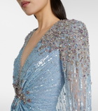 Jenny Packham Symphony embellished caped gown