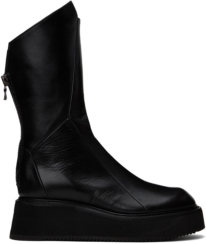 Photo: Julius Black Leather Zip-Up Boots