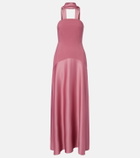 Solace London Mae satin-paneled bustier gown