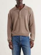 SAINT LAURENT - Wool Polo Sweater - Brown