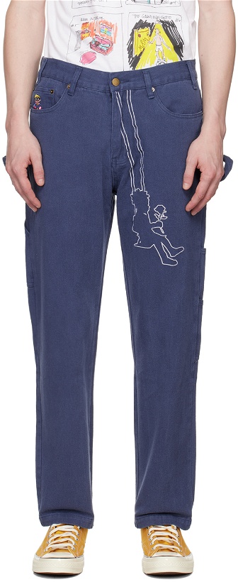 Photo: KidSuper Blue Swingset Denim Trousers
