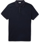 Moncler - Maglia Grosgrain-Trimmed Cotton-Piqué Polo Shirt - Midnight blue