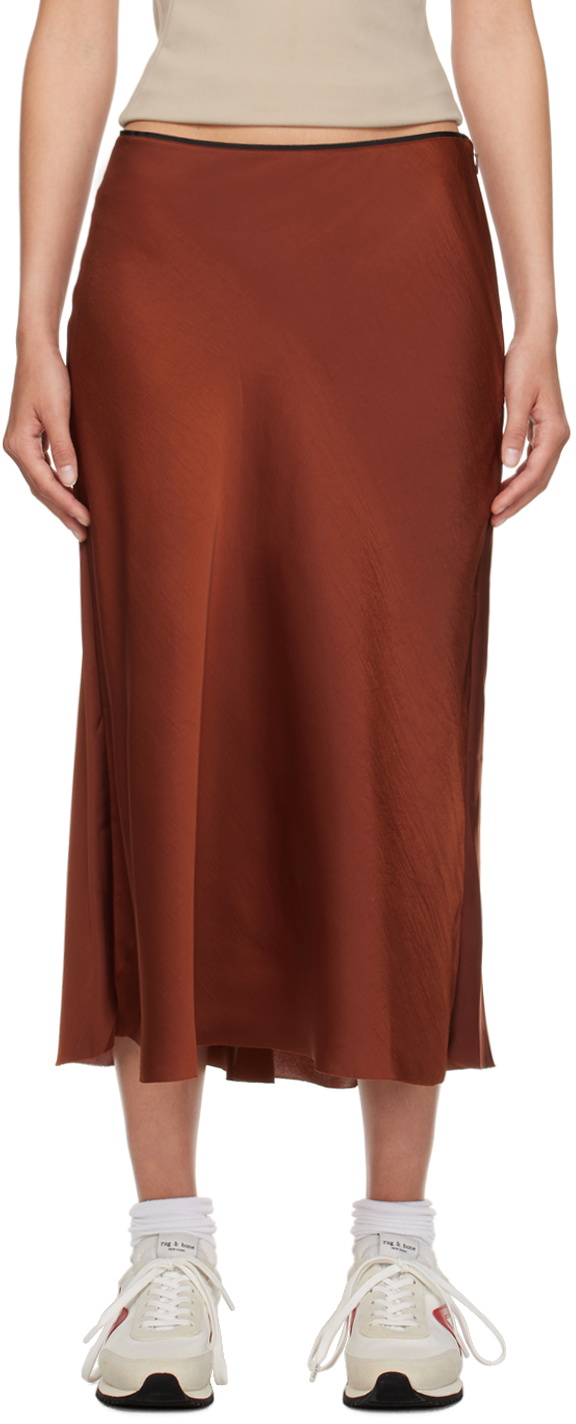 rag & bone Brown Jaci Midi Skirt