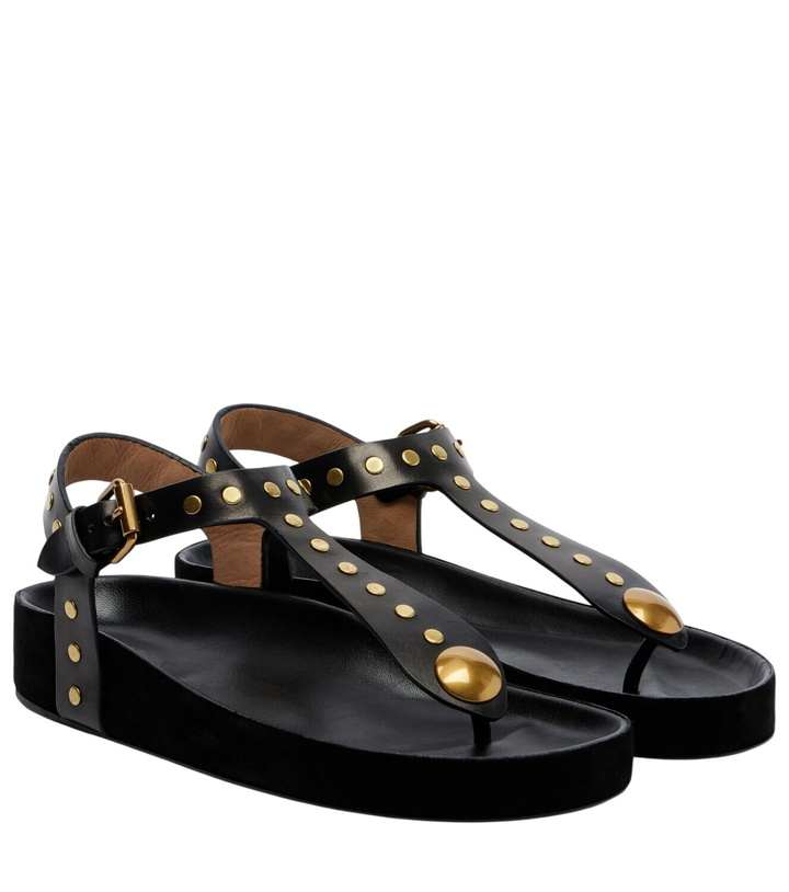 Photo: Isabel Marant Enore studded leather thong sandals