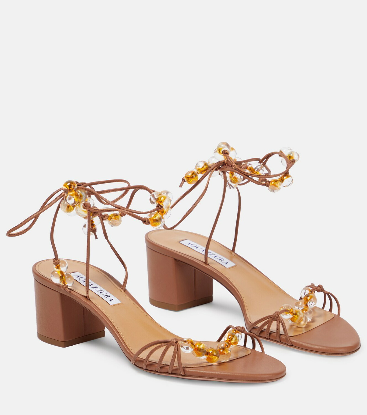 【Aquazzura】 Very Maui 50 embellishedスエードサンダル Aquazzura Very Maui 50 leather sandals Aquazzura